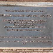 Adelaide Lunatic Asylum plaque